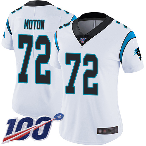 Carolina Panthers Limited White Women Taylor Moton Road Jersey NFL Football #72 100th Season Vapor Untouchable->women nfl jersey->Women Jersey